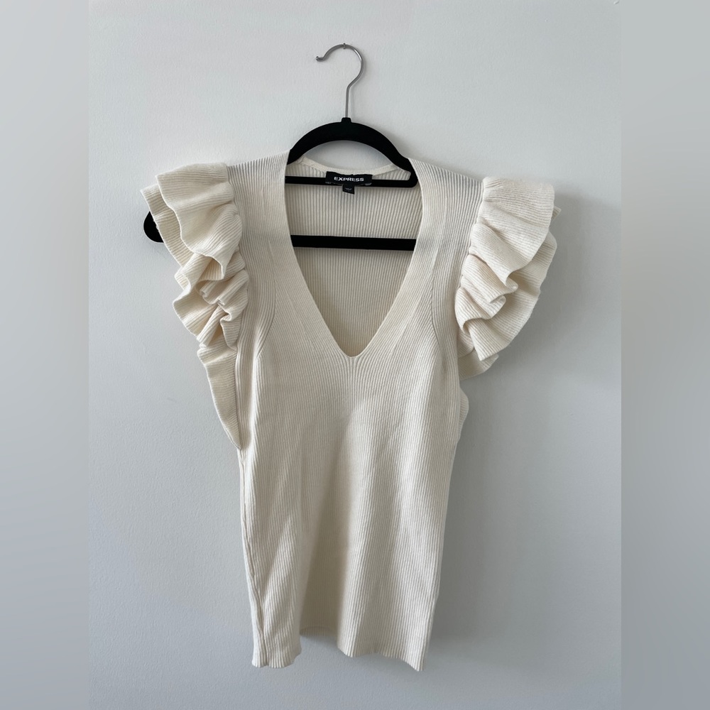 EXPRESS rib knit top in Cream